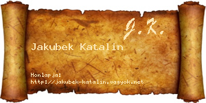 Jakubek Katalin névjegykártya
